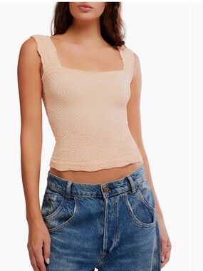 Free People- Love Letter Floral Knit Camisole Tank